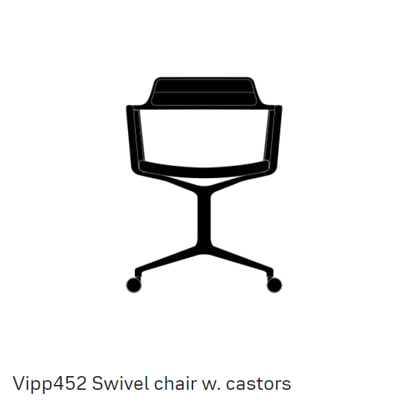 vipp452 swivel chair w castors