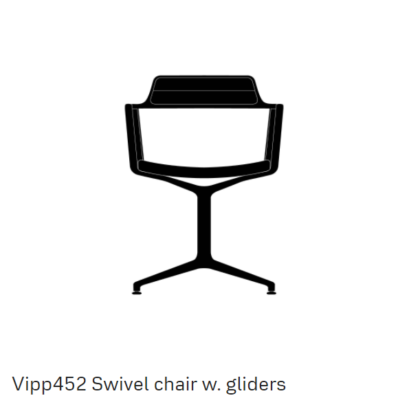 vipp452 swivel chair w gliders